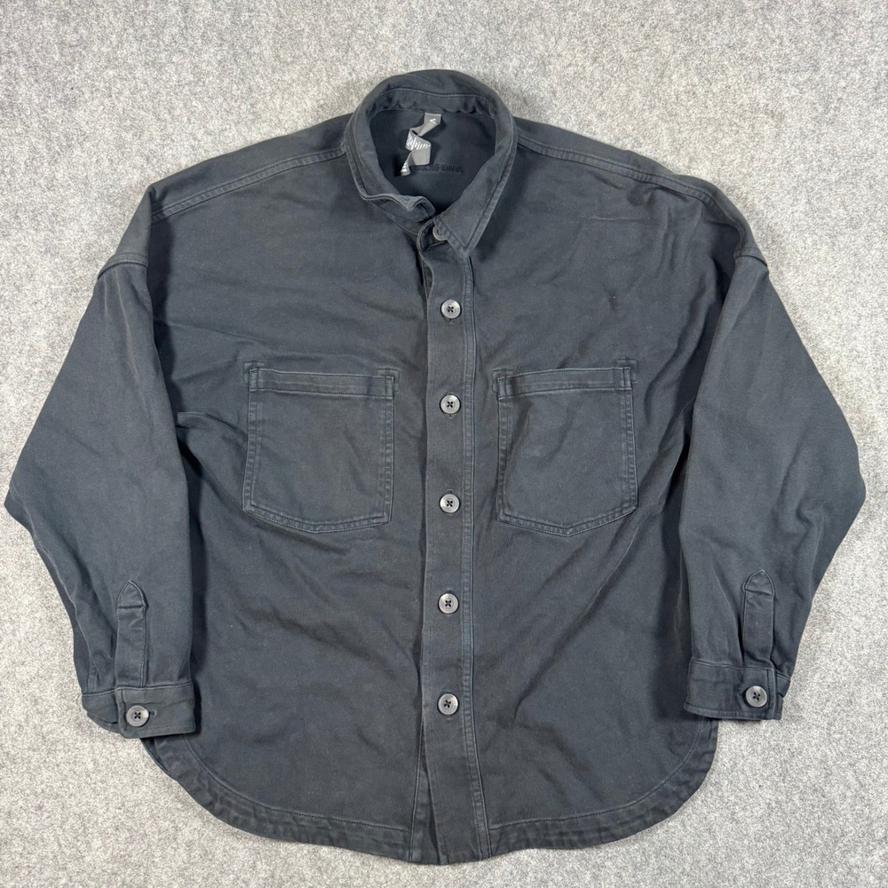 Vuori Shirt Mackenzie Women XS Black Long Sleeve Button Down Cotton VW546 Pocket